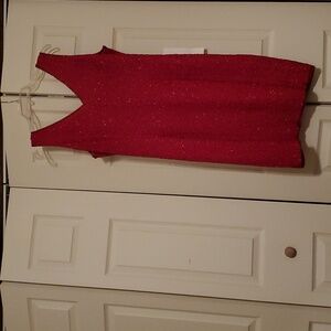 Sleeveless red sequined cocktail dress XL
